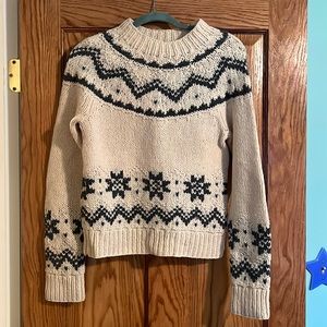 J. Crew Fairisle Sweater. Hand knit. 90% wool, 10% cashmere